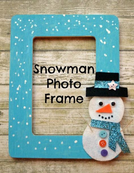 Winter Picture Frame, Snowman Photo, Photo Frame Diy, New Year's Eve Crafts, Snowman Photos, Christmas Picture Frames, Picture Frame Crafts, A Snowy Day, Student Christmas Gifts