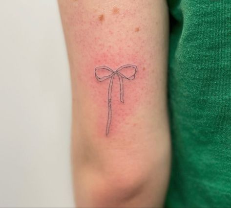 Long Bow Tattoo, Simple Ribbon Tattoo, Fine Line Ribbon Tattoo, Simple Bow Tattoo, Ribbon Tattoos Bow, Fine Line Bow Tattoo, Tiny Bow Tattoo, Little Bow Tattoo, Ribbon Bow Tattoo