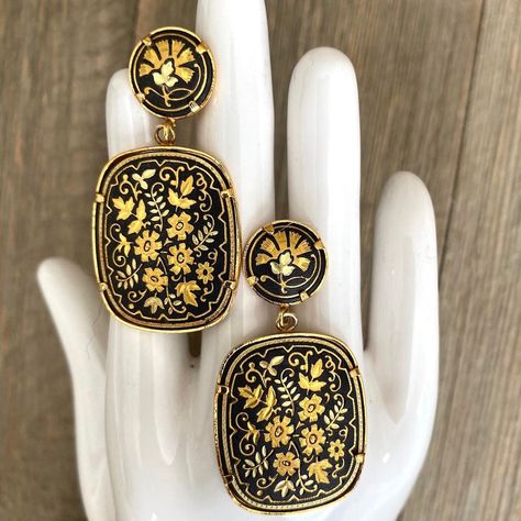 Heritage Estate Gems on Instagram: “#vintage #spanish #damascene #earrings #collectable #costumejewelry” Costume Jewelry, Gems, On Instagram, Instagram, Design