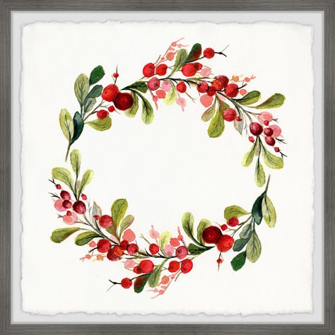 This watercolor painting print features a colorful Christmas wreath, exhibiting various shades of green, red, and pink. Proudly printed in the USA, this piece is printed on high quality archive paper and professionally hand-framed. Colorful Christmas Wreath, Wreath Drawing, Christmas Card Art, Diy Watercolor Painting, Watercolor Christmas Cards, Art Carte, Colorful Christmas, Wreath Watercolor, Diy Watercolor