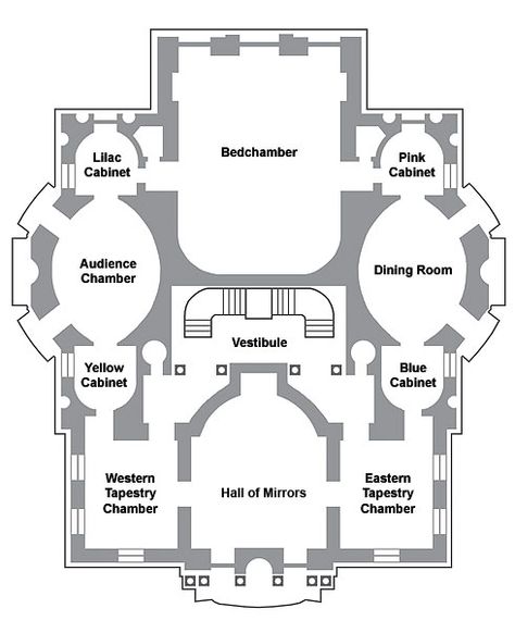 Linderhof (Byspell palace) floor plan. As inspiration, will obviously change things around some. Linderhof Palace Interior, Ornate Interior, Eastnor Castle, Linderhof Palace, Castle House Plans, Castle Floor Plan, House Castle, Palace Interior, Castles Interior