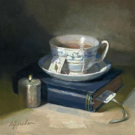 Tea And Books, Still Life Oil Painting, Still Life Drawing, Daily Painting, Painting Still Life, Hyperrealism, Still Life Art, Daily Paintworks, Painting Art Projects