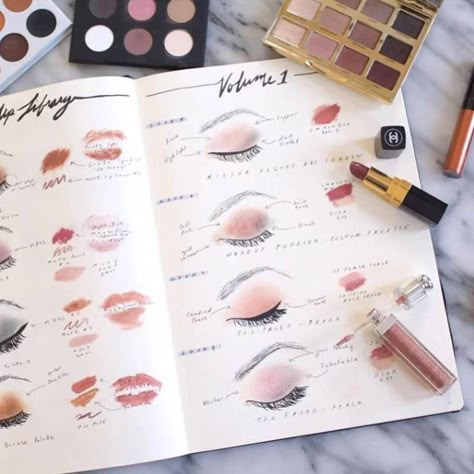 Wedding Bullet Journal, Makeup Journal, Makeup Palette Organization, Makeup Book, Palette Organizer, Beauty Journal, Organization Bullet Journal, Makeup Books, Face Charts