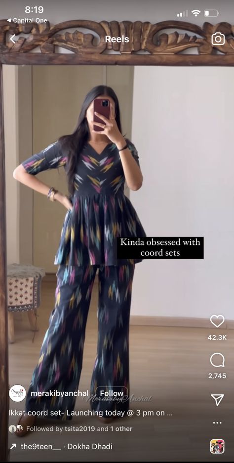 Ikkat Cord Sets, Cord Sets Women Western, Latest Co Ord Sets Indian, Cod Sets Women Western, Co Ord Sets Indian, Cod Sets Women, Ethnic Co Ord Sets, Frock For Teens, Birth Photoshoot