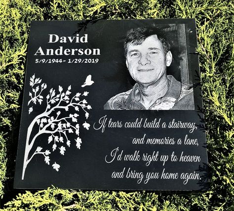 Black Stone Tile, Garden Memorial, Tombstone Designs, Engraved Stone, Grave Markers, Stone Engraving, Memorial Plaque, Memorial Stones, Memorial Garden