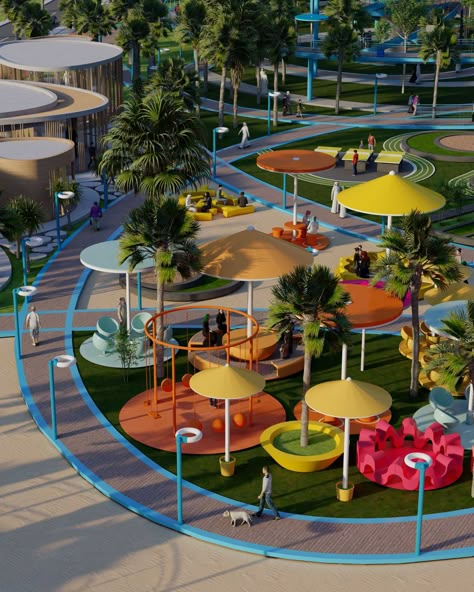 WINDING BREEZE - 100architects 100 Architects Playground, Community Park Design, 100 Architects, Modern Playground, Playgrounds Architecture, Plaza Design, Urban Playground, Kids Play Spaces, Victoria House