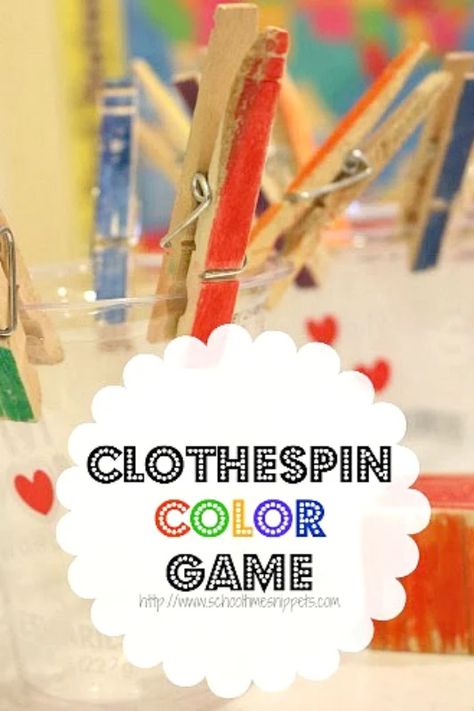 Try this simple, low prep color game with your preschooler. Use your stash of clothespins to set up a fun color game that also works on fine motor skills. Games For Ladies, Clothes Pin Games, Pin Game, Color Games, Fun Color, Kid Crafts, Color Activities, Clothespins, Clothes Line