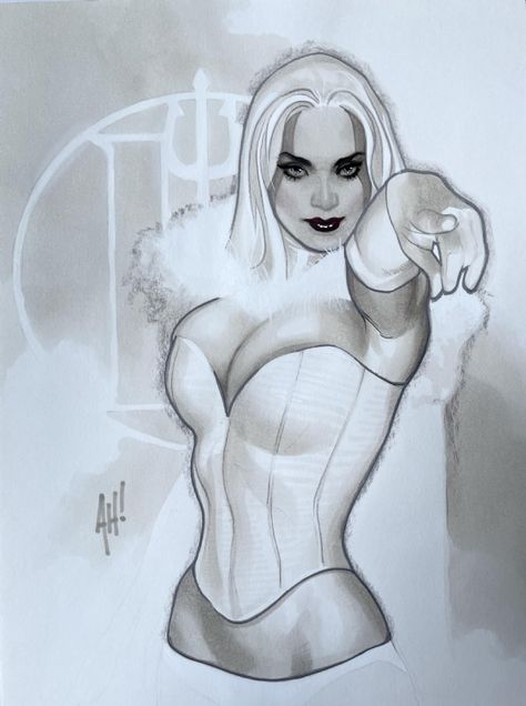 The White Queen, X-men, Adam Hughes, Emma Frost, Arte Dc Comics, Bd Comics, Superhero Comics, White Queen, Selling Artwork