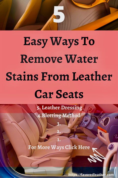 Water stains on car leather seats incredibly suck but it’s very common and pretty much unavoidable. Knowing how to safely remove water stains from leather car seats is crucial as you wouldn’t want to do anything that will cause any further damage to your leather seats. I have put together 5 awesome hacks to easily romove water stains from your leather car seats. #diy #creative #cars #leatherseats #leathercare #awesome How To Clean Leather Car Seats, Clean Car Seats Stains, Cleaning Leather Car Seats Diy, Leather Seats Car Cleaning, Clean Leather Seats, Diy Leather Conditioner Car Seats, Natural Leather Cleaner, Cleaning Leather Car Seats, How To Remove Sharpie