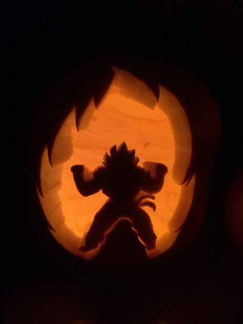 Dragonball, Goku, Super sayan Dragon Ball Z Pumpkin, Anime Pumpkin Carving Ideas, Pumpkin Carving Ideas Stencils, Anime Pumpkin Carving, Pumpkin Carving Stencils Easy, Anime Pumpkin, Diy Pumpkins Painting, Pumpkin Carving Stencils Templates, Db Super