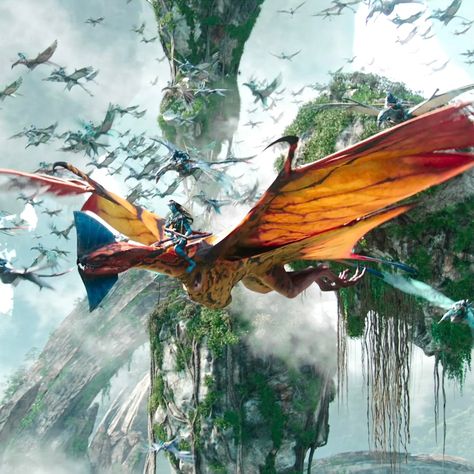 Avatar Dragons, Pandora Avatar Aesthetic, Avatar Toruk Makto, Pandora Animals, Avatar Toruk, Avatar Visuals, Mountain Banshee, Avatar Concept Art, Toruk Makto