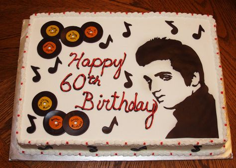 Carla's Cakes: Elvis cake Elvis Birthday Cake, Elvis Birthday Party, Elvis Presley's Birthday, Elvis Cake, Abc Cake, Elvis Cakes, Elvis Presley Cake, Elvis Birthday, Slab Cake