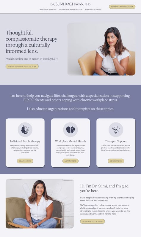 14 Essential Elements of A Therapy Website | Rebecca Eisner Therapy Website Design, Therapy Website, Website Design Inspiration Layout, Coach Website, Squarespace Design, Website Header, Creative Web Design, Website Design Layout, Private Practice