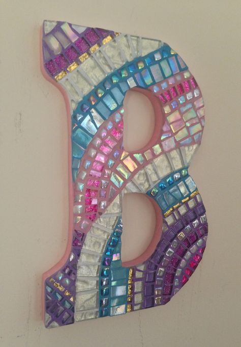 Made to Order 9" Mosaic Art Wall Letter- " Swirl B" Mosaic Initials Letters, Mosaic Art Wall, Mosaic Numbers, Mosaic Letters, Wall Letter, The Letter B, Mosaic Pots, Alfabet Letters, Mosaic Madness