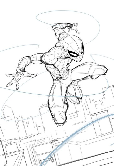 The Flash Art Drawing, Comic Book Poses, Marvel Anatomy, Spiderman Reference, Spiderman Sketch, Patrick Brown, Superhero Sketches, Spiderman Poses, Spiderman Sketches