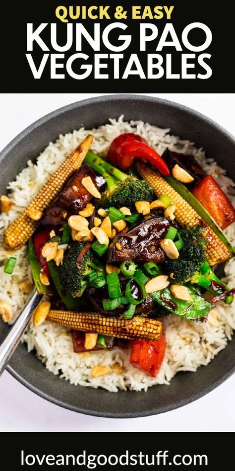 Vegtable Stir Fry, Kung Pao Sauce, Traditional Chinese Food, Vegetarian Stir Fry, Serve Over Rice, Meatless Meal, Chinese Cooking Wine, Gluten Free Dishes, Meatless Dinner