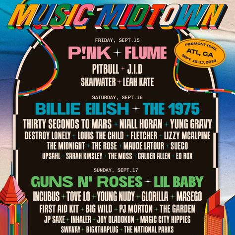 Music Midtown, Piedmont Park, Thirty Seconds, Magic City, Incubus, Motion Design Animation, Design Animation, The 1975, Lil Baby