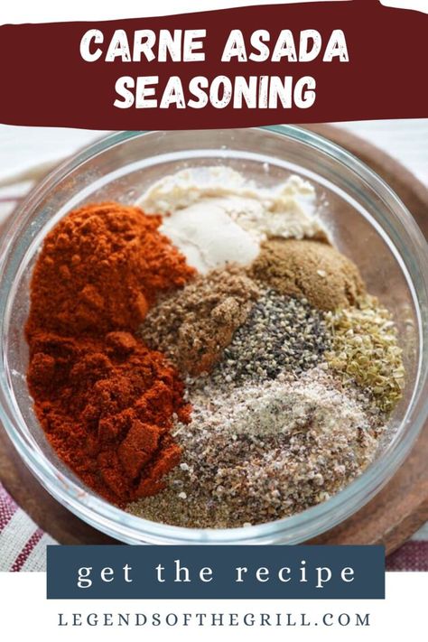 Carne Asada Seasoning - Legends of the Grill Carne Asada Dry Rub Recipes, Carne Asada Rub Recipes, Carne Asada Spice Recipe, Carne Asada Seasoning Recipe, Asada Seasoning Recipe, Carne Asada Seasoning, Homemade Seasoning, Mexican Rice Recipes, Dry Rub Recipes