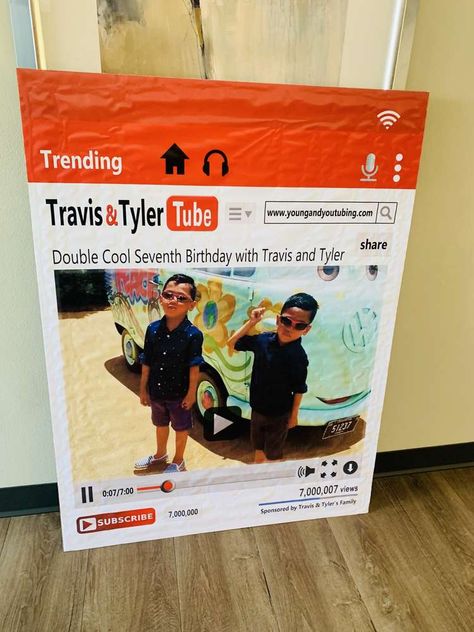 Travis You Tube Birthday Party Ideas, Youtube Themed Birthday Party Diy, Boys Sleepover Party Ideas 12th Birthday, Youtube Birthday Party Ideas For Boys, You Tube Themed Birthday Party, 13th Birthday Party Games For Boys, Youtube Birthday Party Ideas, Youtube Birthday Party, Youtube Birthday