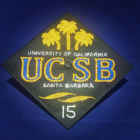 UCSB rhinestone graduation cap Graduation Cap Template, Rhinestone Graduation Cap, Cap Template, Diy Grad Cap, Grad Cap Decorated, Grad Hat, Grad Cap Designs, Graduation Cap Designs, Graduation Cap Decoration