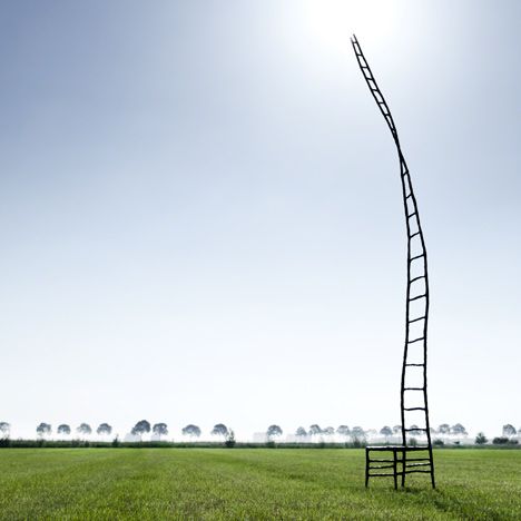 Dezeen Architecture, The Empty Chair, Art Illusion, Rising Above, Amnesty International, Nobel Peace Prize, Metal Sculptures, A Ladder, Exhibition Space