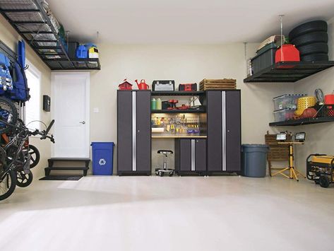 15 Best Garage Storage Systems For All Your Needs Armoire Cabinet, Steel Shelves, Mobile Workstation, Tool Drawers, Newage Products, Plate Pattern, Garage Storage Systems, Steel Garage, Integrated Handles