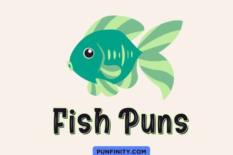 https://punfinity.com/fish-puns/ Cereal Puns, Cupcake Puns, Beach Puns, Fish Puns, Funny Gaming Memes, Happy As A Clam, Shrimp Tank, Fish Tales, Funny Gaming