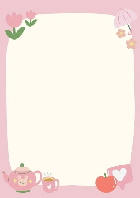 Girly Scrapbook, Template For Wallpaper, 9:16 Wallpaper, Pink Notepad, Picture Template, Frame Scrapbook, Greenscreen Ideas, Sick Drawings, Cute Template