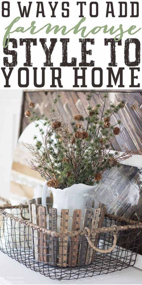 8 ways to get the farmhouse look in your home. 8 of my favorite farmhouse decorating ideas. Even if you're style isn't farmhouse inspired these tips will help you create a home you love!! One step at a time Farmhouse Decorating Ideas, Diy Farmhouse Decoration, Cottage Decorating, Vintage Computer, Hygge Life, Farmhouse Decorating, Farmhouse Look, Farmhouse Inspiration, Country Decorating