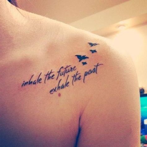 clavicle tattoo - 35 Cute Clavicle Tattoos for Women  <3 <3 Wörter Tattoos, Little Bird Tattoos, Clavicle Tattoo, Quote Tattoo, Bone Tattoos, Tattoo Designs For Girls, Collar Bone Tattoo, Small Tattoo Designs, Birds Tattoo