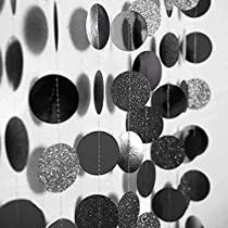 Black And White Party Decorations, Banner For Birthday, Birthday Streamers, Adult Birthday Decorations, Halloween Party Banner, White Party Decorations, Streamer Backdrop, Paper Circle, Circle Garland