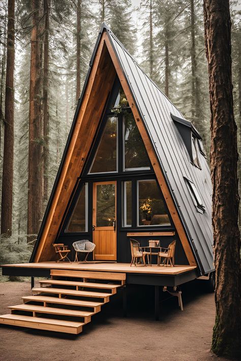 Beautiful A-frame tiny house on wheels showcasing innovative design elements and small house features for mobile living. Tiny A Frame House Plans, Portable Cabin Ideas, A Frame Design Ideas, Tiny House Air Bnb Ideas, Tiny Home Airbnb, Tiny House 2 Story, Tiny House On Wheels Floor Plans, Small A Frame House, Tiny A Frame