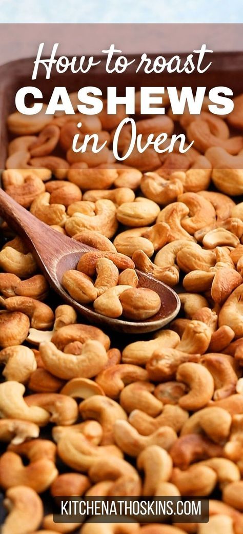 Learn how to roast cashews in oven, air fryer, skillet or microwave. These roasted nuts are crispy and make healthy snack packaged for the Holidays. Get the roasted cashews recipe at kitchenathoskins.com. Roast Cashews In Oven, How To Roast Cashews In Oven, Roasting Cashews In The Oven, How To Roast Nuts In The Oven, Roasting Nuts In The Oven, How To Roast Cashews, Parmesan Bread Bites, Stuffed Mushrooms Vegetarian, Spiced Cashews