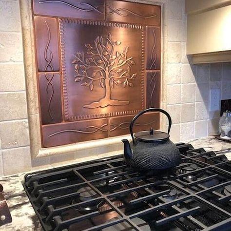 Tree Tiles, Copper Tile Backsplash, Metallic Wall Tiles, Copper Backsplash, Copper Tiles, Kitchen Backsplash Tile, Unique Backsplash, Metallic Backsplash, Unique Tile