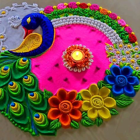 Rangoli New Design 2024, Peacock Rangoli Designs Latest, Rangoli Designs Peacock Latest, Peacock Rangoli Designs Diwali Latest, Latest Rangoli Designs Creative, Abstract Rangoli, Big Rangoli Designs Creativity, Beautiful Rangoli Designs Latest, Rangoli Designs Beautiful