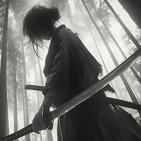 Samurai Aesthetic Wallpaper, Black And White Samurai, Japanese Samurai Art, Samurai Aesthetic, Samurai Photography, White Samurai, Noir Anime, Miyamoto Musashi Art, Samurai Style