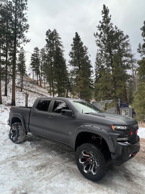 #chevrolet #silverado #blackwidow #trucks #snow #mountains Black Widow Truck, Silverado Truck, Chevrolet Trucks, Black Widow, Big Boys, Chevrolet Silverado, Dream Cars, Trucks, Cars Trucks