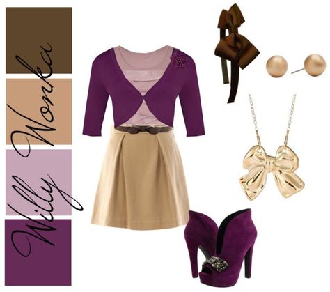 Willy Wonka inspired Wonka Inspired Outfit, Willy Wonka Inspired Outfit, Character Wardrobe, Willy Wonka, Halloween Costumes, Outfit Inspirations, Geek Stuff, Wardrobe, Polyvore