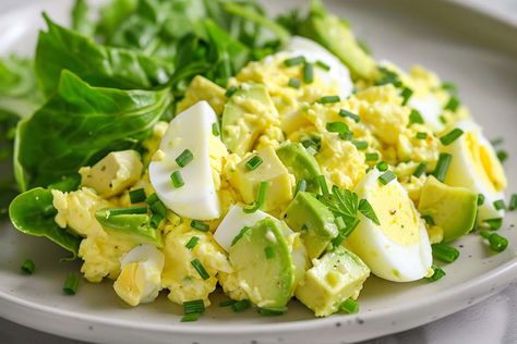 keto eiersalade met avocado Avocado Lunch, Avocado Hummus, Atkins Recipes, Hummus, Low Carb, Avocado, Salad, Yummy Food