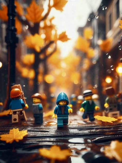 Lego Iphone Wallpaper, Lego Aesthetic Wallpaper, Lego Autumn, Fold Wallpapers, Lego Photography Real Life, Lego Minifigures Photography, Lego Wallpaper, Lego Toy, Lego Photo