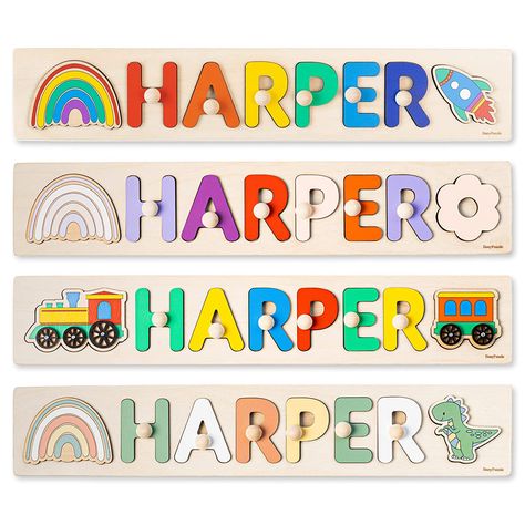 Name Puzzles Wooden, Kids Playroom Storage, Puzzle Logo, Inspiration Crafts, Craft Show Booths, Baby Puzzles, Christmas Gift For Kids, Engraving Ideas, Best Educational Toys