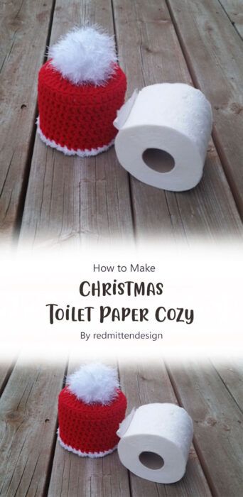 Easy Toilet Paper Roll Cozy/Cover Free Crochet Pattern Ideas - Carolinamontoni.com Toilet Paper Covers, Crochet Toilet Roll Cover, Toilet Paper Cover, Crochet Christmas Ornaments Free, Christmas Toilet Paper, Christmas Crochet Patterns Free, Cute Diy Projects, Cozy Cover, Crochet Christmas Ornaments