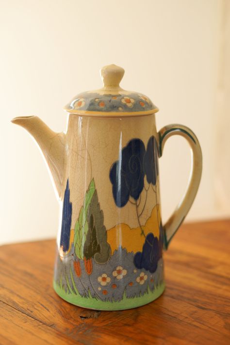 stunning rare antique teapot  cracking / crazing consistent with age and use beautiful display teapot  please take a good look each photo 19cm height Teapot Aesthetic, Ceramic Tea Pots, Modern Teapot, Teapot Ceramic, Vintage Teapots, Pottery Tea Pot, Painted Teapot, Cute Teapot, Vintage Teapot