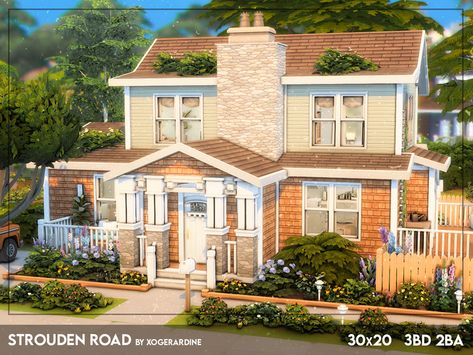 40 X 30 Sims House, Mountain Homes Exterior, Sims4 Inspiration, Mountain Homes Interiors, San Sequoia, Sims 4 Family House, Outside House Colors, Sims 4 Houses Layout, Lotes The Sims 4