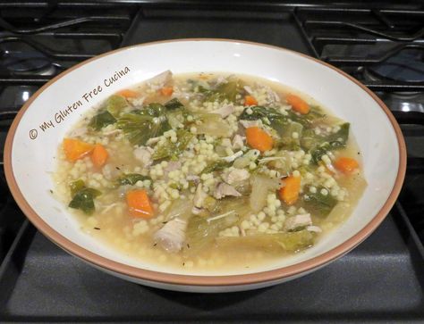 My Mother’s Chicken Escarole Soup – My Gluten Free Cucina Chicken Escarole Soup, Gluten Free Chicken Broth, Escarole Soup, Holiday Soups, Gluten Free Italian, Gluten Free Sides, Ham And Beans, Ham And Bean Soup, Gluten Free Pizza