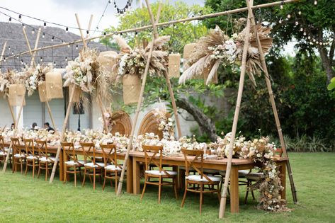 Tulum Party, Table Arch, Dinner Setup, Invitation Design Inspiration, Wedding Surprise, Filipiniana Wedding, Head Table Decor, Boho Birthday Party, Tropical Boho