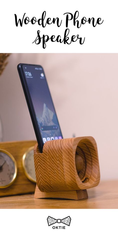 Handmade Wooden Phone Speaker, meticulously crafted from ash wood and finished with natural oils. This passive sound amplifier enhances your phone's sound, elevating the volume while maintaining clarity and depth, without the need for batteries or power. Wooden Phone Speaker, Coffee Shop Furniture, Wooden Speakers, Iphone Speaker, Phone Dock, Sound Amplifier, Iphone Stand, Wooden Accessories, Speaker Stands