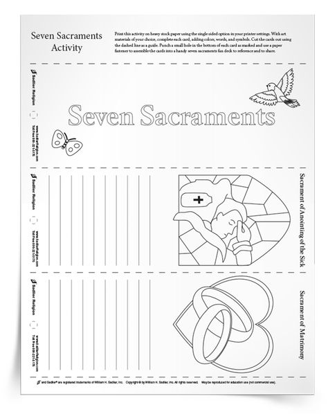 Seven Sacraments Activity | Download | Sadlier Religion Sacraments Of Initiation Activities, Sacraments Activities Catholic For Kids, 7 Sacraments Catholic Activities, Seven Sacraments Activities, Sacraments Craft, Sacraments Activities, Anointing Of The Sick, The Seven Sacraments, 7 Sacraments