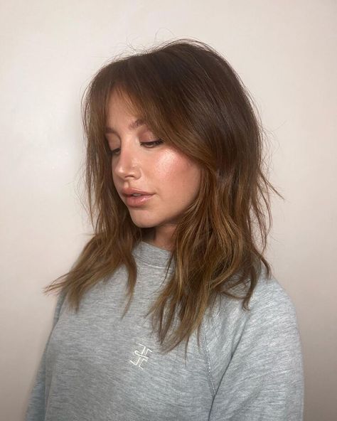 Ashley Tisdale Just Debuted "French Girl" Bangs Ashley Tisdale Hair, Cute Bangs, Beauty Hair Color, Ashley Tisdale, Glossy Lips, French Girl, Brunette Hair, Dream Hair, New Hair