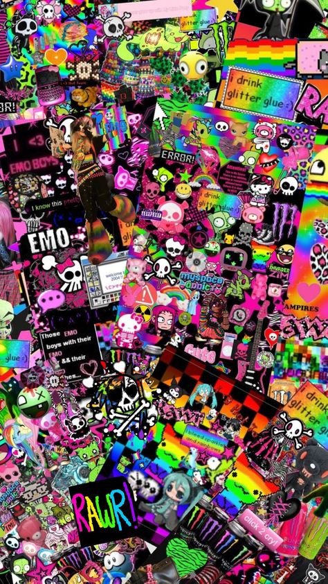 Hot Topic Wallpaper, Scenemo Wallpaper, Scene Lockscreen, Scenecore Pfp, Scenecore Wallpaper, Pretty Scene, Scene Girl, Scene Wallpaper, Scene Core